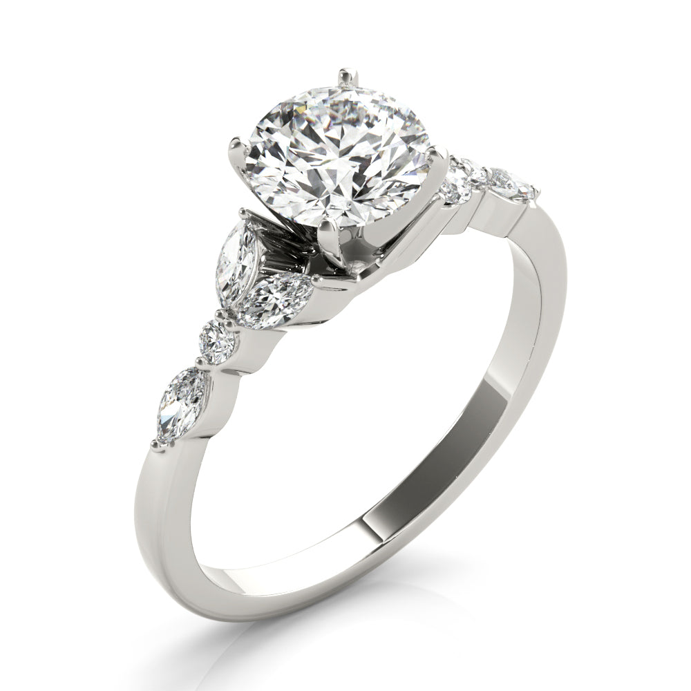 2.25 Carat Diamond and Oval Moissanite Engagement Ring in 14k White Gold  (G-H/VS, G-H/SI, cttw) Size 4.5 by Beverly Hills Jewelers - Walmart.com